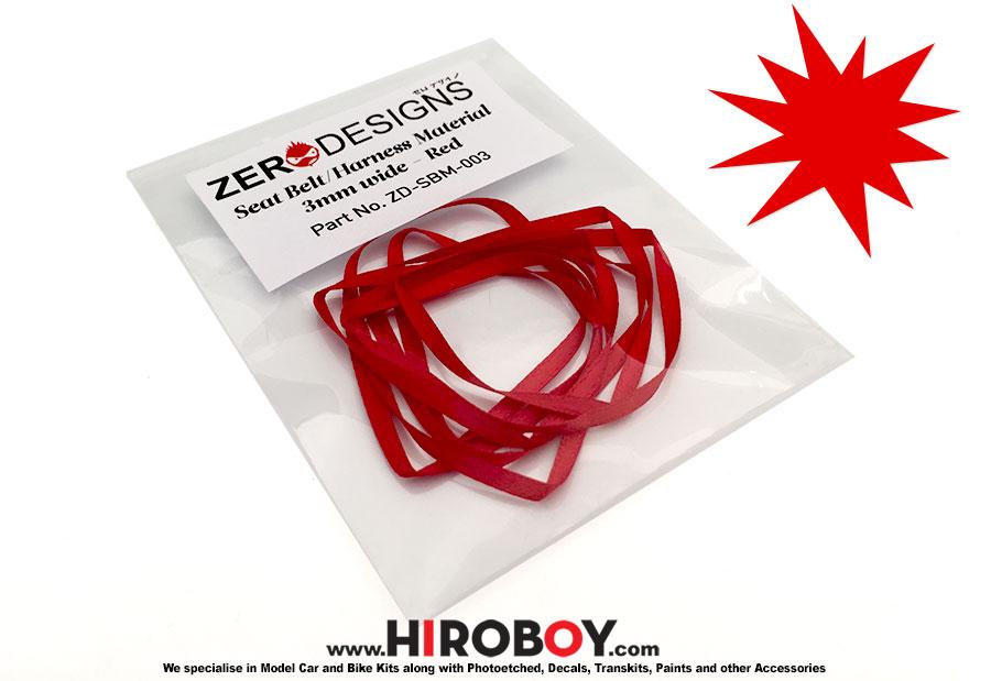 Seat Belt Material 3mm Red ZDSBM003 Zero Designs