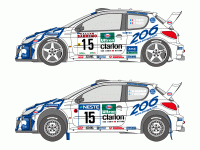 1:24 Peugeot 206 Works Team 1999 Rally Finland/ San Remo Decals (Tamiya)