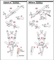 1:24 Seatbelt/Harness Set x 2 - RED - P1034