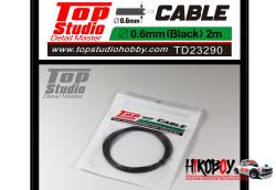 0.6mm Black Cable 2m