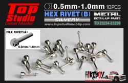 0.6mm Hex Rivets (B) Metal x10