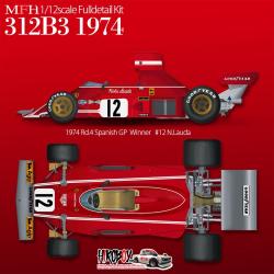 1:12 Ferrari 312B3 [1974 Rd.4 Spanish GP / Rd.5 Belgian GP] Full Detail Multi Media Kit