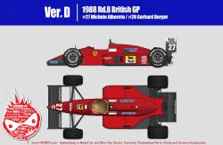 1:12 Ferrari F187 / F187/88C  Ver.D : 1988 Rd.8 British GP #27 Michele Alboreto / #28 Gerhard Berger