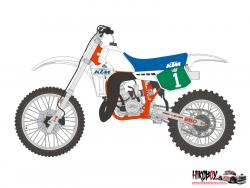1:12 KTM 250MX Motorcycle Decals for Tamiya 14046/14051