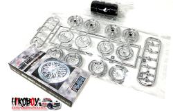 1:24 17" Wire Wheels and Tyres (Silver)
