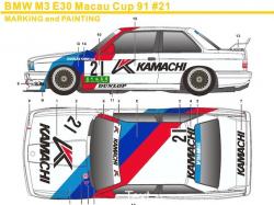 1:24 BMW M3 E30 Macau Cup 1991 #21 Decals