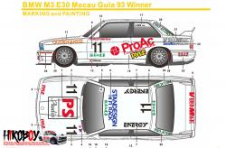 1:24 BMW M3 E30 Macau Guia 93 Winner Decals c/w Resin and PE (Beemax)