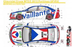 1:24 Chevrolet Cruze WTCC 12 Portimao GP #8 Vaillante Decals for (Beemax)