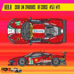 1:24 Ferrari 488 GTE Ver.A : 2018 LM 24hours AF Corse #51 / #71