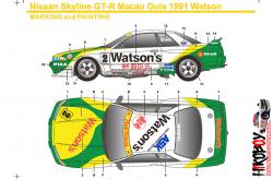 1:24 Nissan Skyline GT-R Macau Guia 91 Watson Decals