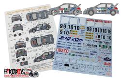 1:24 Peugeot 206 Works Team 2000 Rally Sweden/San Remo Decals (Tamiya)