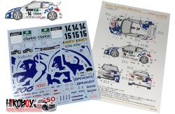1:24 Peugeot 206 Works Team 1999 Corse Decals (Tamiya)