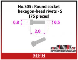 Metal Rivets Series No.S05 :  Round socket hexagon-head rivets  S [75 pieces] P1021