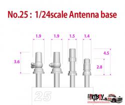 Metal Rivets Series No:25 - Antenna Base 4 Types x3 P1023