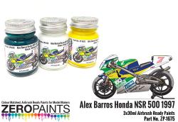 Alex Barros Honda NSR 500 1997 Green, Yellow and White Paint Set 3x30ml