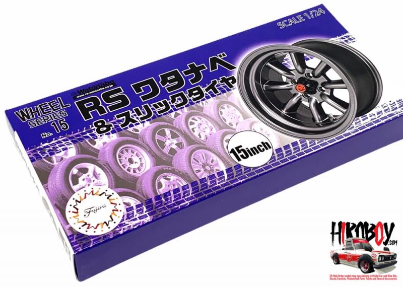 1:24 15" RS Watanabe Wheels and Slick Tyres (#15)