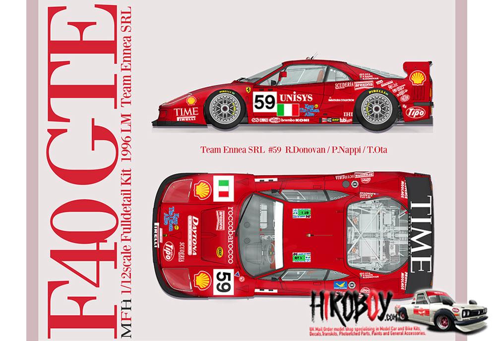 Ferrari117出品 1:12 Ferrari F40 GTE - Full Detail Multi Media Kit | MFH K863