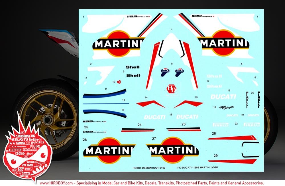 1:12 Ducati 1199 Panigale S Decals Set Martini Racing For Tamiya 14129 