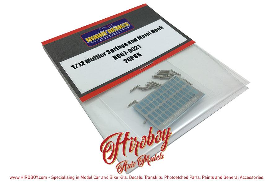 1 12 Exhaust Muffler Springs C W Hooks 20pcs Hd07 0021 Hobby Design