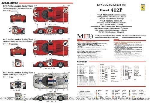 1:12 Ferrari 412P - K562 Ver.A : Maranello Concessionaires - Full Multi  Media Kit | MFH K562 | Model Factory Hiro