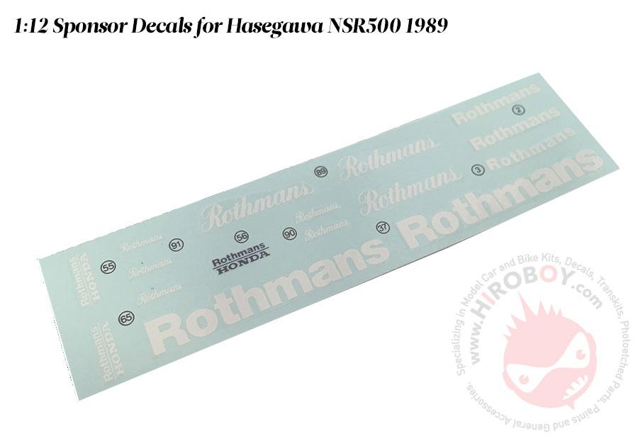 Hasegawa 1/12 Honda NSR500 Rothmans '89 W Gardner Rider Decal for Tamiya