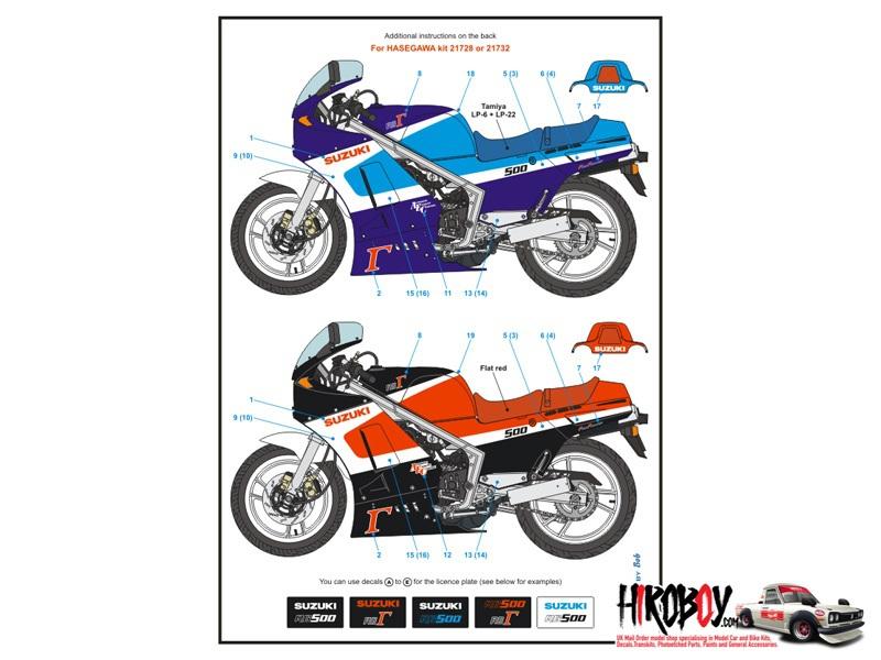 1:12 Suzuki RG500 89' Decals for Hasegawa | BS-12028 | Blue Stuff