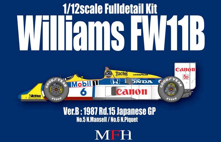 1 12 Williams Fw11 Ver B Full Detail Multi Media Kit Mfh K473 Model Factory Hiro