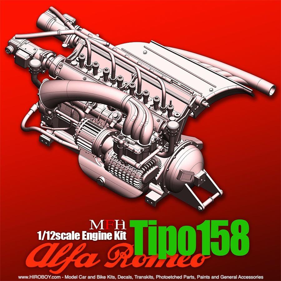 Model Factory Hiro KE014 1:12 Tipo 158 Engine Engine Kit MFH 