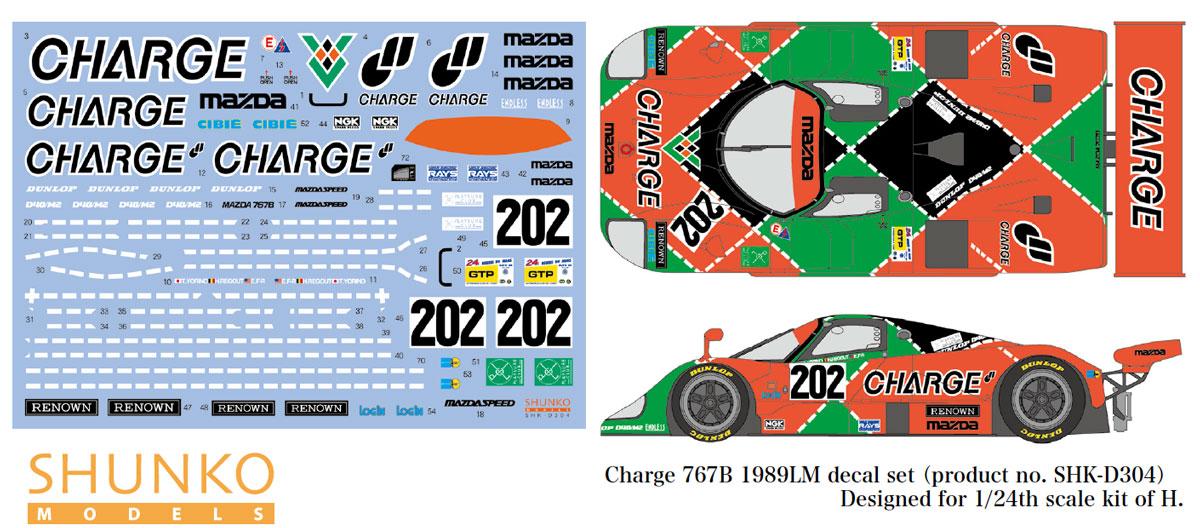 1:24 Charge Mazda 767B 1989 LM Decals (Hasegawa)