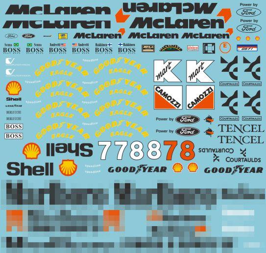 1:20 Mclaren MP4/8 Full Sponsor Decal (Marlboro) | MSMD142 | MSM Creation