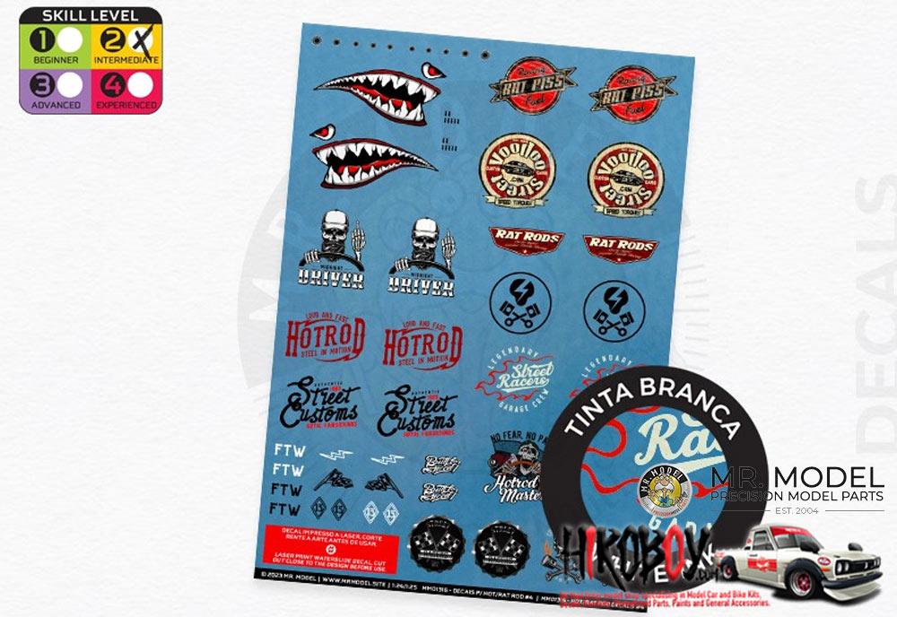 1:24 / 1:25 Hot/Rat Rod Decals 4 | MM01316 | Mr Model