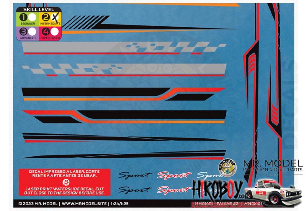 1:24 / 1:25 Stripes Decal 2 | MM01401 | Mr Model