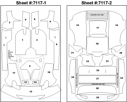 1:24 1997 Porsche 911 GT-1 CF Template Set #7117 | SKU7117 | Scale Motorsport