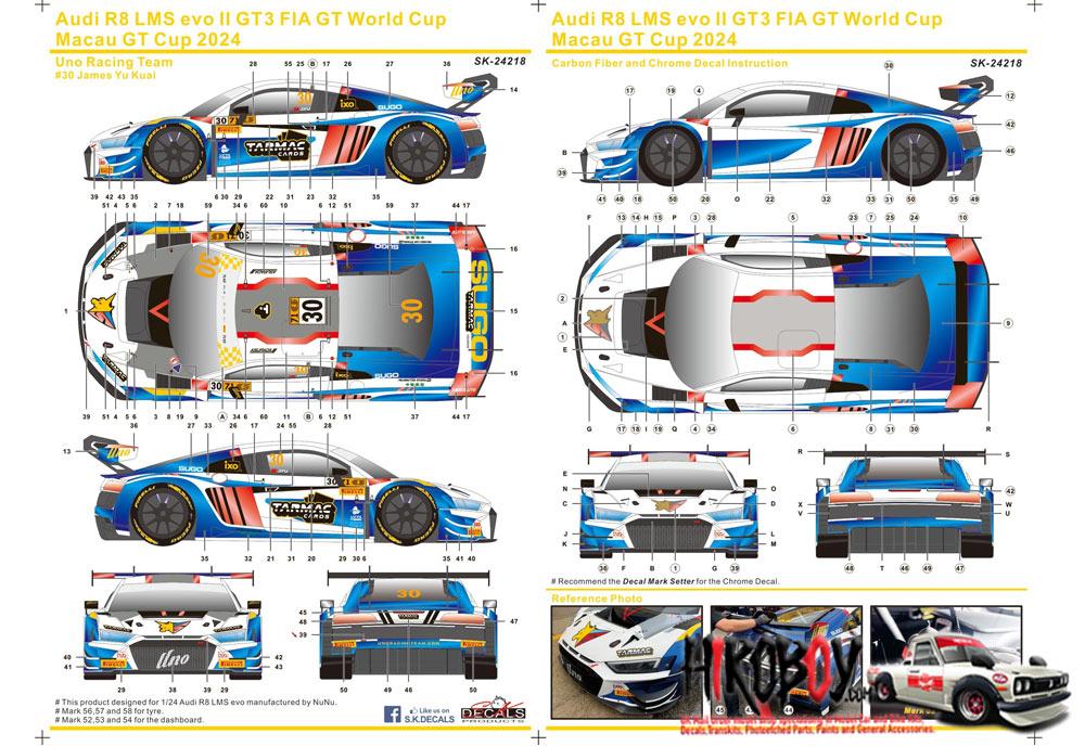 1:24 Audi R8 LMS evo II GT3 FIA GT World Cup Macau GT Cup 2024 Uno