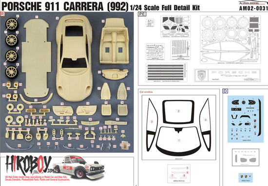 1:24 Porsche 911 Carrera 2021 - Full Resin Model Kit | AM02-0031 | Alpha Models