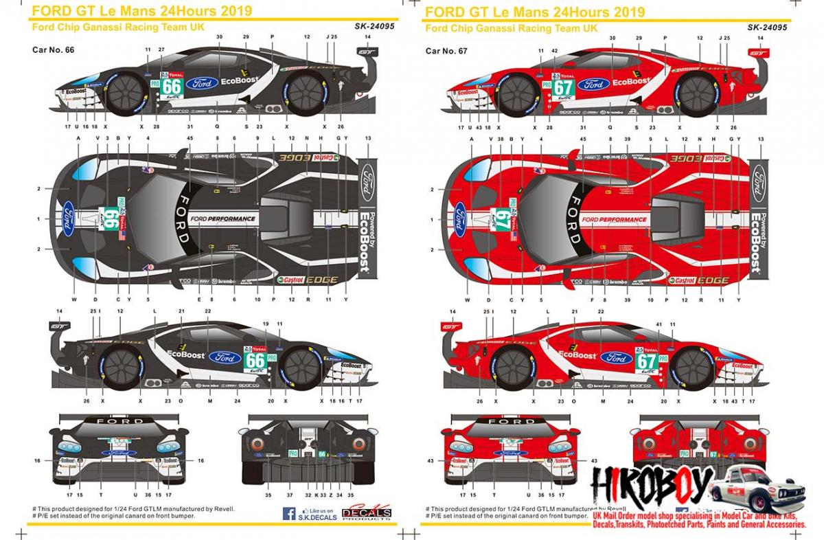 1966 Ford GT40 #15 #45 1/25th #16 1/24th Scale WATERSLIDE DECALS 