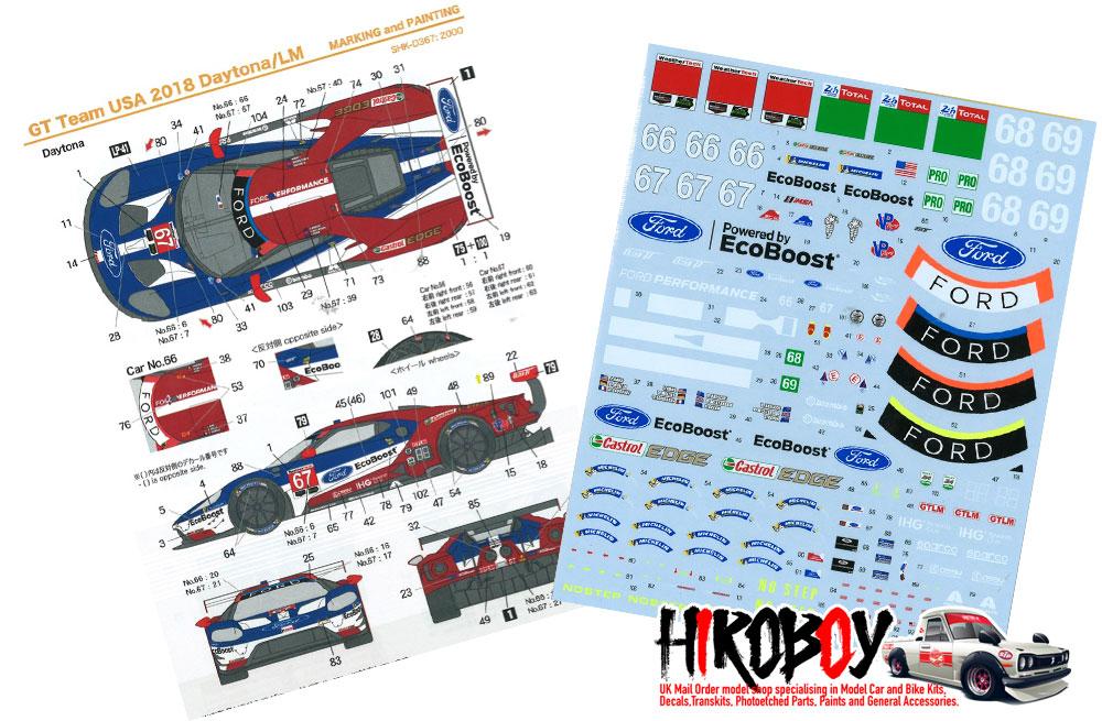 1:24 Ford GT - GT Team USA 2018 Daytona/ Le Mans Decals