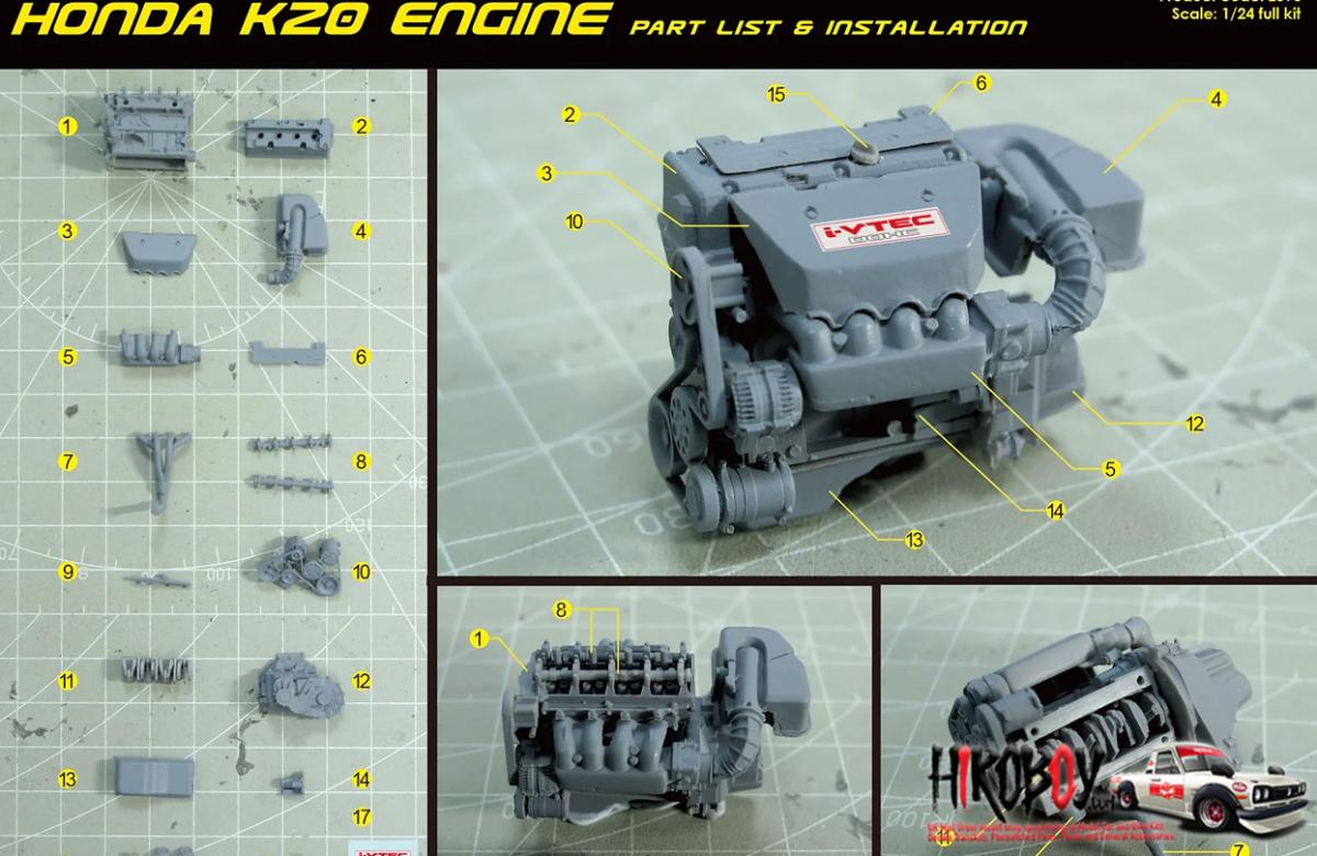 1:24 Honda K20 Engine | Z090 | ZoomOn