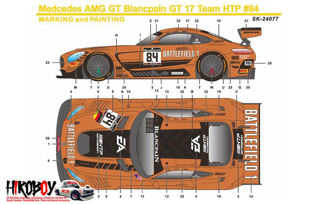 1 24 Mercedes Amg Gt3 Battlefield 1 Spa 2017 84 Decals Sk 24077 S K Decals