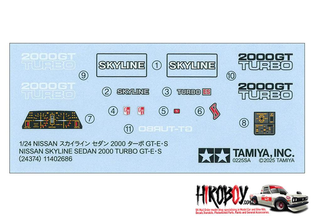 1:24 Nissan Skyline 2000 Turbo GT-ES | TAM 24374 | Tamiya
