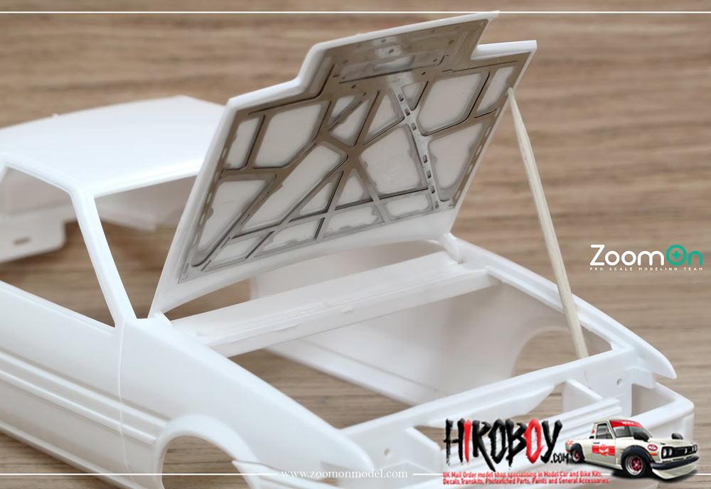 1:24 Toyota AE86 Hood Structure Aoshima | ZD122 | ZoomOn