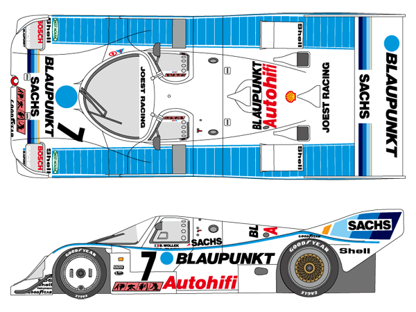 Porsche 962C 1/24 – Maquette montée – Livrée BLAUPUNKT