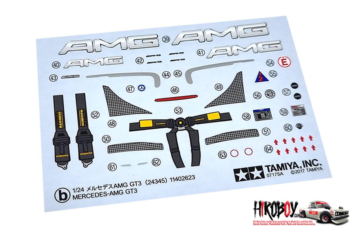 Spare Tamiya Decal Sheet B 1:24 Mercedes AMG GT3 - 24345 | TAM24345-Decal B  | Tamiya