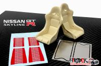 1:12 Bride Bucket Seats (Red) for Fujimi Nissan Skyline R32 GT-R