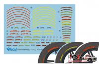 1:12 Ducati V4 Tyre marking Decals - Red / Yellow (For Tamiya 14140)
