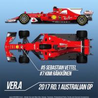 1:12 Ferrari SF70H K607 Ver.A : 2017 Rd.1 Australian GP #5 S.Vettel / #7 K.Raikkonen