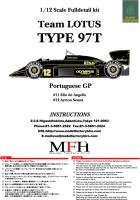 1:12 Lotus 97T Portugal GP Full Detail Multi-Media Model Kit