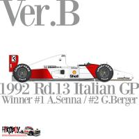 1:12 McLaren MP4/7 Ver.B : 1992 Rd.13 Italian GP Winner #1 A.Senna / #2 G.Berger
