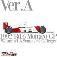 1:12 McLaren MP4/7 Ver.A : 1992 Rd.6 Monaco GP Winner #1 A.Senna / #2 G.Berger