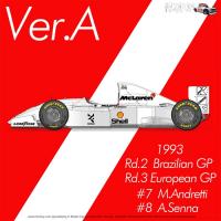 1:12 McLaren MP4/8 Ver.A : 1993 Rd.2 Brazilian GP / Rd.3 European GP #7 M.Andretti / #8 A.Senna